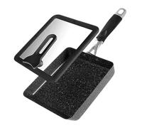DGERFDJO Sartén for tortilla japonesa/Sartén Tamagoyaki, sartén rectangular antiadherente for huevos con tapa y espátula, aleación de aluminio(2Pcs-B)