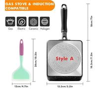 DGERFDJO Sartén for tortilla japonesa/Sartén Tamagoyaki, sartén rectangular antiadherente for huevos con tapa y espátula, aleación de aluminio(LID ONLY)