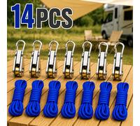 DGEV14pcs Herramientas y tensoras para tensar cuerdas, adecuadas para camping, lonas, hamacas, remo y fijación de equipos de exterior. 10PCS