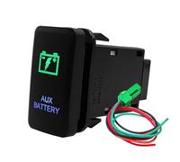 DGHBNP Botonera Elevalunas Interruptor de botón Verde y Azul Compatible con Toyota Hilux, Barra de luz para Coche, compresor Auxiliar de Encendido y Apagado(Aux Battery)