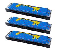 DGHEGDUI 3 Piezas De Armónica De Jirafa De Metal, Armónica De 16 Orificios para Niños, Juguetes De Armónica para Principiantes, Instrumentos Musicales Qin De Jardín De Infantes (Azul).
