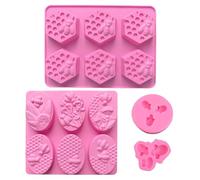DGHEGDUI 4 Moldes De Panal De Abeja, Moldes De Silicona Hechos A Mano, Herramientas para Hornear De Bricolaje, Suministros De Cocina, Adecuados para Pasteles, Helados, Jabón.