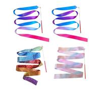 DGHEGDUI 4 Serpentinas De Gimnasia Rítmica para Niños, Serpentinas De Baile Degradadas, Accesorios De Gimnasia Y Herramientas con Postes, Adecuadas para Actividades Artísticas Y Accesorios De Juegos.