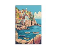 DGHFOP Póster de arte vintage en Cinque Terre, Italia, póster de pared, lienzo decorativo, para sala de estar, dormitorio, 20 x 30 cm, estilo sin marco