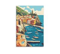 DGHFOP Póster de arte vintage en Cinque Terre, Italia, póster de pared, lienzo decorativo, para sala de estar, dormitorio, 20 x 30 cm, estilo sin marco