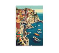 DGHFOP Póster de arte vintage en Cinque Terre, Italia, póster de pared, lienzo decorativo para sala de estar, dormitorio, 40 x 60 cm, estilo sin marco