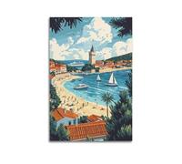 DGHFOP Póster decorativo de la ciudad costera de Croacia (20 x 30 cm), diseño de ciudad costera de Croacia