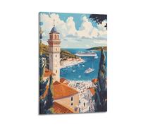 DGHFOP Póster decorativo de la ciudad costera de Croacia (4) para pared, lienzo decorativo para sala de estar, dormitorio, 20 x 30 cm, estilo marco