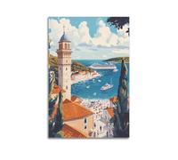 DGHFOP Póster decorativo de la ciudad costera de Croacia (4) para pared, lienzo decorativo para sala de estar, dormitorio, 30 x 45 cm, estilo sin marco