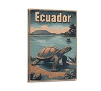 DGHFOP Póster decorativo en lienzo de estilo retro de Isla Galápagos, Ecuador, para sala de estar, dormitorio, 20 x 30 cm, estilo marco