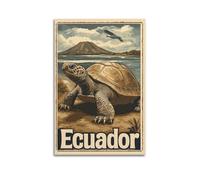 DGHFOP Póster decorativo en lienzo de estilo retro de Isla Galápagos, Ecuador, para sala de estar, dormitorio, 40 x 60 cm, estilo sin marco
