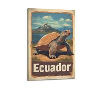 DGHFOP Póster decorativo en lienzo de estilo retro de Isla Galápagos, Ecuador, para sala de estar, dormitorio, 50 x 75 cm, estilo marco