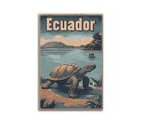 DGHFOP Póster decorativo en lienzo de estilo retro de Isla Galápagos, Ecuador, para sala de estar, dormitorio, 40 x 60 cm, estilo sin marco