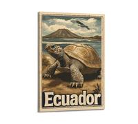 DGHFOP Póster decorativo en lienzo de estilo retro de Isla Galápagos, Ecuador, para sala de estar, dormitorio, 30 x 45 cm, estilo marco
