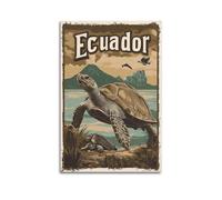 DGHFOP Póster decorativo en lienzo de estilo retro de Isla Galápagos, Ecuador, para sala de estar, dormitorio, 40 x 60 cm, estilo sin marco