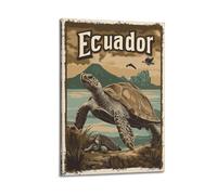 DGHFOP Póster decorativo en lienzo de estilo retro de Isla Galápagos, Ecuador, para sala de estar, dormitorio, 50 x 75 cm, estilo marco