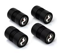 DGHJJ 4uds Tapones de Válvula de Neumático para Hyundai N Linie i20 N Lkw Bikes Autos Auto Styling, Tapa de Válvula de Coche de Neumáticos de Aluminio Anodizado Tapas Antipolvo para Ruedas,Black