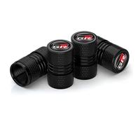 DGHJJ 4uds Tapones de Válvula de Neumático para Toyota GR Hilux Supra C-HR Reifen Stecker Zubehör, Tapa de Válvula de Coche de Neumáticos de Aluminio Anodizado Tapas Antipolvo para Ruedas,Black