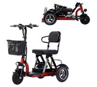 DGHKB Scooter De Movilidad Eléctrico para Personas Mayores,Scooters De Movilidad Plegables,Triciclo Eléctrico,Scooter De 3 Ruedas,Viene con Batería,Cargador Y Cesta De Almacenami Red