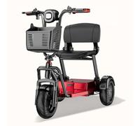 DGHKB Scooters De Movilidad Eléctricos Plegables,Scooters De Movilidad De 3 Ruedas,Scooters Eléctricos, Batería Extraíble,Adecuados para Personas Mayores Y Personas con Discapacidades Red 36V20Ah