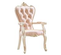 DGHNBMGNG European Style Armchair Dining Table Chair Leather Edge Walnut Legs Suitable For Kitchen Restaurant(Pink)