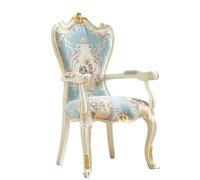 DGHNBMGNG European Style Armchair Dining Table Chair Leather Edge Walnut Legs Suitable For Kitchen Restaurant(Blue1)