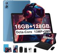 Dghrti 2025 Nuevo Tablet 10 Pulgadas Android 13 16GB RAM+128GB ROM(1TB TF) UFS Alta Velocidad, 8-Core 2.0GHz, WiFi 5G,BT 5.0, GPS, 13+5MP, Batería 8000mAh, con Funda, Azul