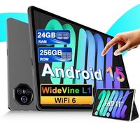 Dghrti Tablet 11 Pulgadas Android 15, 24GB+ 256GB/2TB, Octa-Core, Gemini AI/Widevine L1, 8000 mAh, 13MP+5MP, Cuerpo Metálico, Tableta Grande con EVA Silicona Funda Protectora-Green