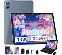 Dghrti Tablette Android, 10.1" FHD - Coque en Métal, 【22Go RAM】+ 128Go ROM/TF 1To, Widevine L1, 8000mAh, Tablet Tactile Caméra 5+8MP,+ Clavier et Souris 2-en-1 - Gris
