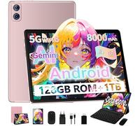 Dghrti Tablette Android, 10.1" FHD - Coque en Métal, 【22Go RAM】+ 128Go ROM/TF 1To, Widevine L1, 8000mAh, Tablet Tactile Caméra 5+8MP,+ Clavier et Souris 2-en-1 - Or