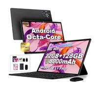 Dghrti Tablette Android, 10 Pouces, 22Go RAM 128Go ROM/TF 1TB Extensible, HD Écran IPS, 8000mAh, WiFi 5G, Octa-Core, BT5.0, 8MP+5MP, Corps métallique, Tablet Tactile Avec Clavier, Souris-Noir