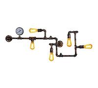 DGJMuu Lámpara de pared Steampunk muy antigua, lámpara de pared retro industrial, lámpara de pared con tubo de agua, nostálgica, decoración vintage, para bar, cocina, salón y cafetería