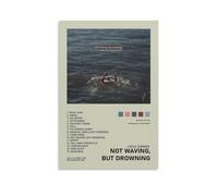 DGJSFC Póster de pintura al óleo de Loyle Carner con texto en inglés "Not Waving, But Drowning" de Loyle Carner, arte moderno, decoración del hogar, dormitorio, estética, estilo sin marco, 20 x 30 cm
