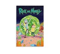 DGJSFC Póster de pintura al óleo de Rick And Morty para pared, lienzo, decoración de arte moderno, decoración del hogar, dormitorio, estética, estilo sin marco, 40 x 60 cm