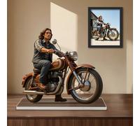 DGJSSK Foto Personalizada 2d Dibujos Animados Escritorio Decoración, Personalzied Dibujos Animados Retrato Marco para Boda Regalos de Cumpleaños de Aniversario de la Familia