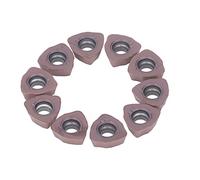 DGLDCSHUAI 10PCS Insertos de torneado Indexables Inserciones de carburo recubiertas de bronce Herramientas de corte para torno CNC