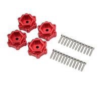 DGLDCSHUAI 2 pares RC aluminio 0.197 in de ancho rueda adaptador hexagonal convertidor para LOSI LMT 4WD eje sólido 1/8 camión (Roja)