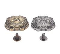 DGLDCSHUAI 2 Piezas Botón de Metal Vintage Redondo Adorno de Ropa de Costura Artesanal 25x22 mm Bronce Negro