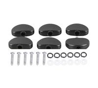 DGLDCSHUAI 6 Piezas Botón de Máquina de Guitarra Medio Redondo Plástico Agarre Cómodo Punta de Reemplazo de Clavija de Afinación Universal (Negra)