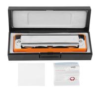 DGLDCSHUAI Armónica de 10 hoyos Blues Bb Key Arpa Instrumento musical de viento Práctica para principiantes AM-20D (Naranja)