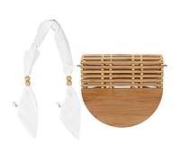 DGLDCSHUAI Bolso Tejido de bambú de la Moda Bolso de Hombro del Verano de Las Mujeres para la Playa de Vacaciones al Aire Libre
