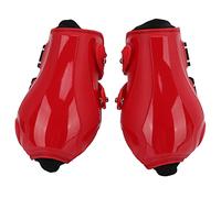 DGLDCSHUAI Botas de protección para Patas de Caballo con obstáculos Rojos, Polainas para Caballos, Botas para tendones traseros de Neopreno elástico de Cáscara Dura de PU (patas traseras rojas XL)