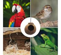 DGLDCSHUAI Cabaña para pájaros de Coco con Apertura Casa para pájaros de Concha de Coco para pájaros pequeños a medianos Casa Nido para Jaula Patio con Lazo para Colgar