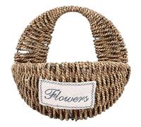 DGLDCSHUAI Cesta de flores tejida, estilo rústico retro, color marrón, cesta de paja decorativa multiusos para oficina, fiesta y hogar. (Grande)