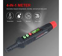 DGLDCSHUAI HABOTEST Psicrómetro digital 4 en 1 Termohigrómetro portátil Mini medidor de temperatura y humedad con punto de rocío y temperatura de bulbo húmedo (batería no incluida)