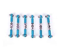 DGLDCSHUAI Juego de 6 varillas de amarre de servoenlaces ajustables para coche RC 1/10 Buggy Tourning Car 47 mm Accesorios (Azul claro)