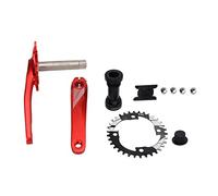 DGLDCSHUAI Juego de bielas de bicicleta de montaña Juego de brazos de manivela de bicicleta integrados huecos Accesorios de reequipamiento de plato 34T Rojo