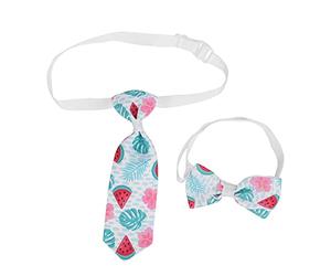 DGLDCSHUAI Juego de Corbatas para Mascotas Corbatas de Aseo para Mascotas con Estampado de sandías y Frutas Ajustables para Perros y Gatos