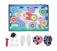 DGLDCSHUAI Juego de Pelota de fútbol 2 en 1 con 2 Pelotas Coordinación Mano-Ojo Habilidades motoras Lanzamiento Juego de portería de fútbol para Patio Interior y Exterior