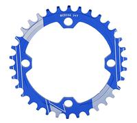 DGLDCSHUAI Lebycle 34T Rueda de Cadena de Bicicleta de montaña Disco de Dientes Positivos y Negativos de aleación de Aluminio a Prueba de Herrumbre (Azul)